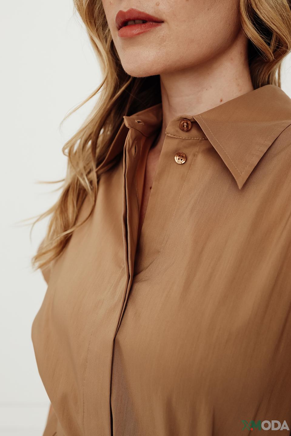 Платье Boss Business бежевое с поясом