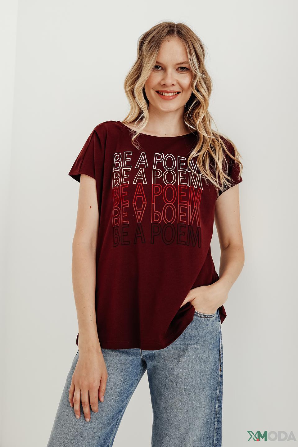 Футболка Gerry Weber с принтом бордовый