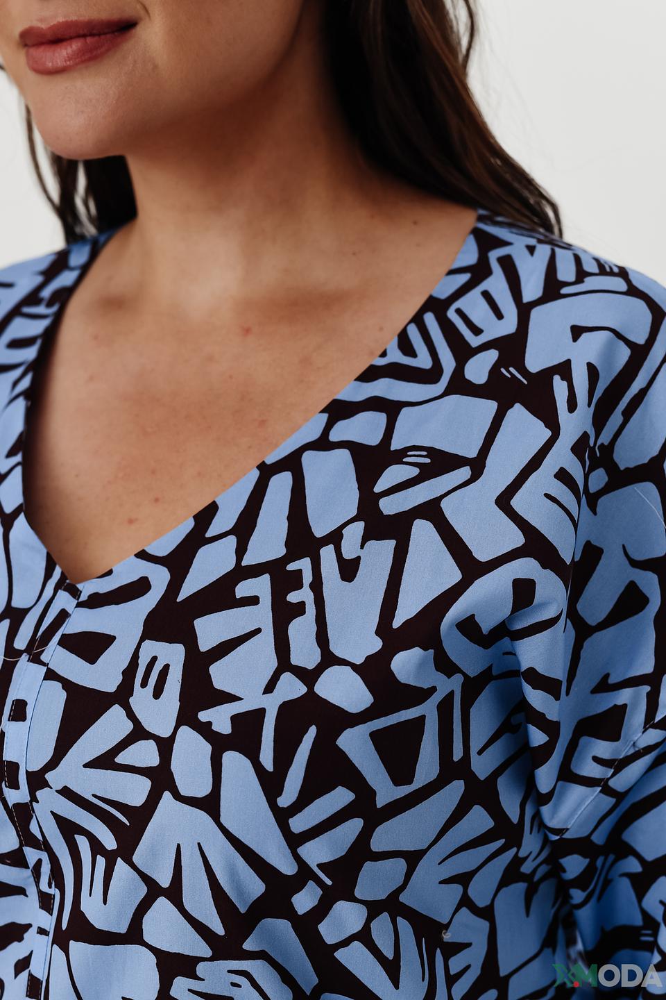 Блуза Be Yourself с принтом голубой