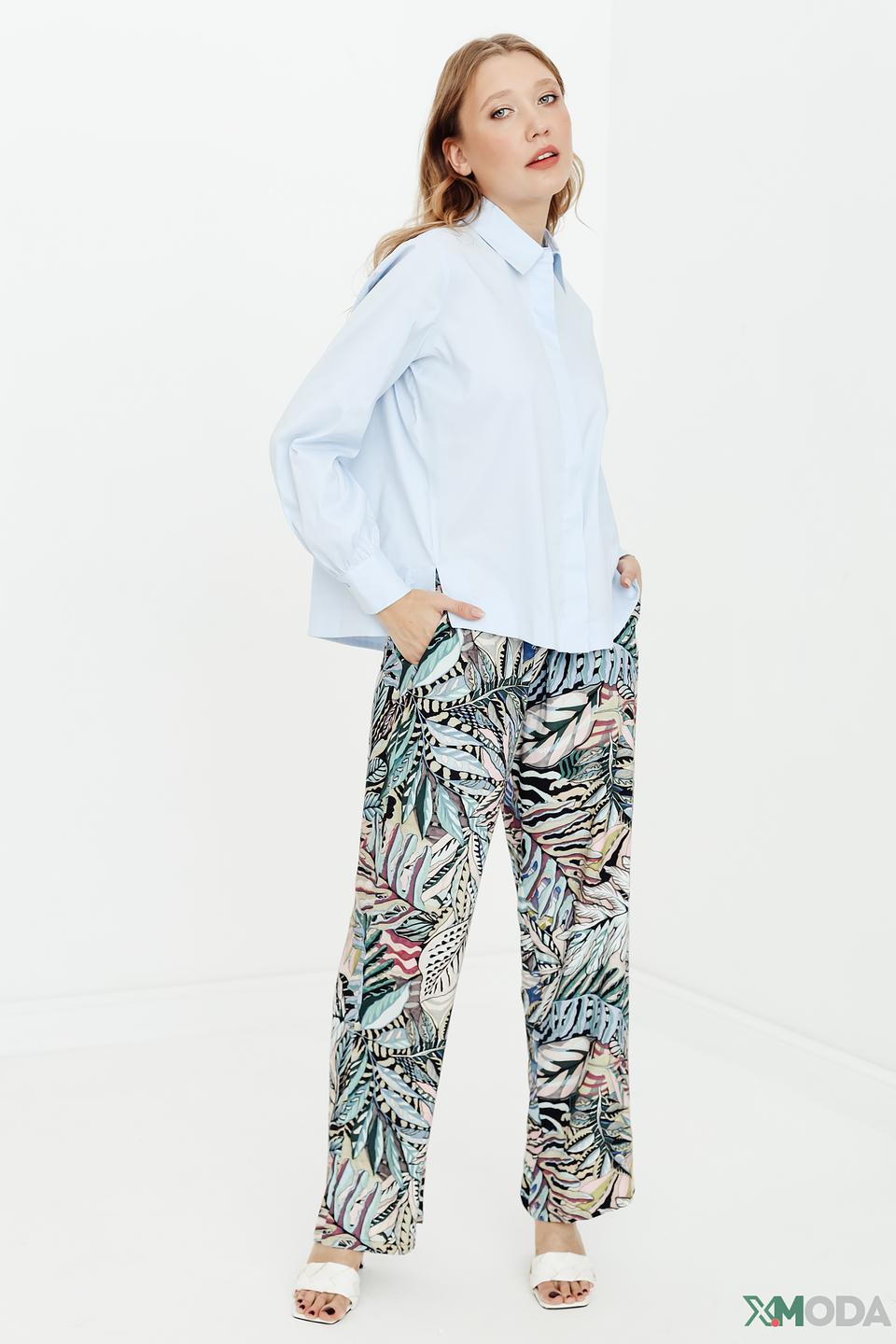 Рубашка Gerry Weber голубая с рукавами-фонариками