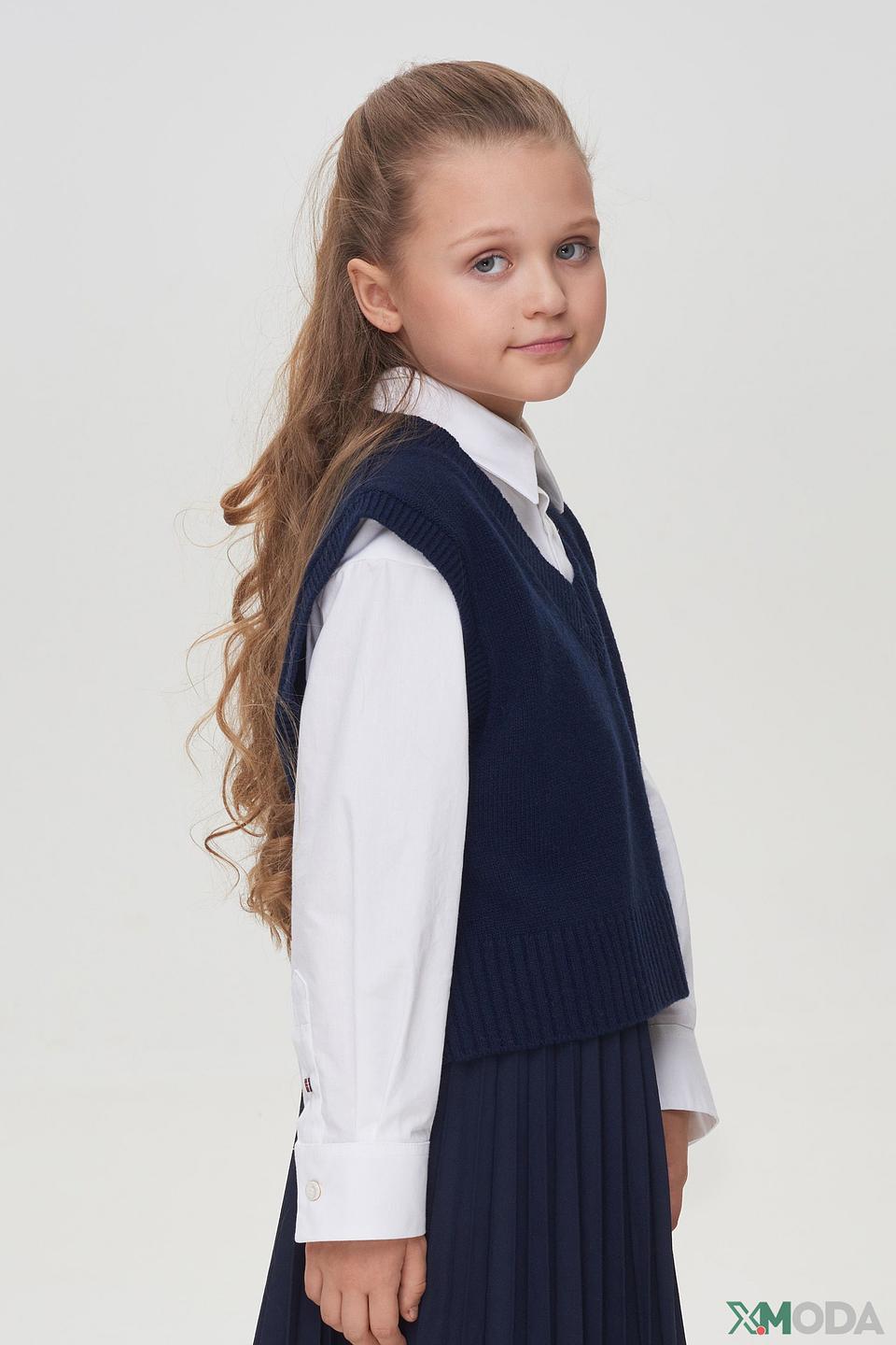 Жилет Choupette дев. вязаный синий