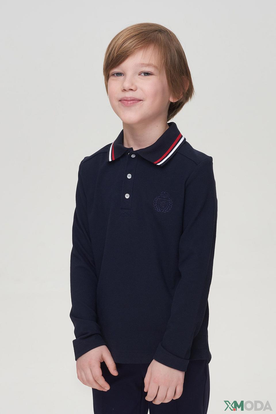 Рубашка-поло Choupette синяя с длинным рукавом