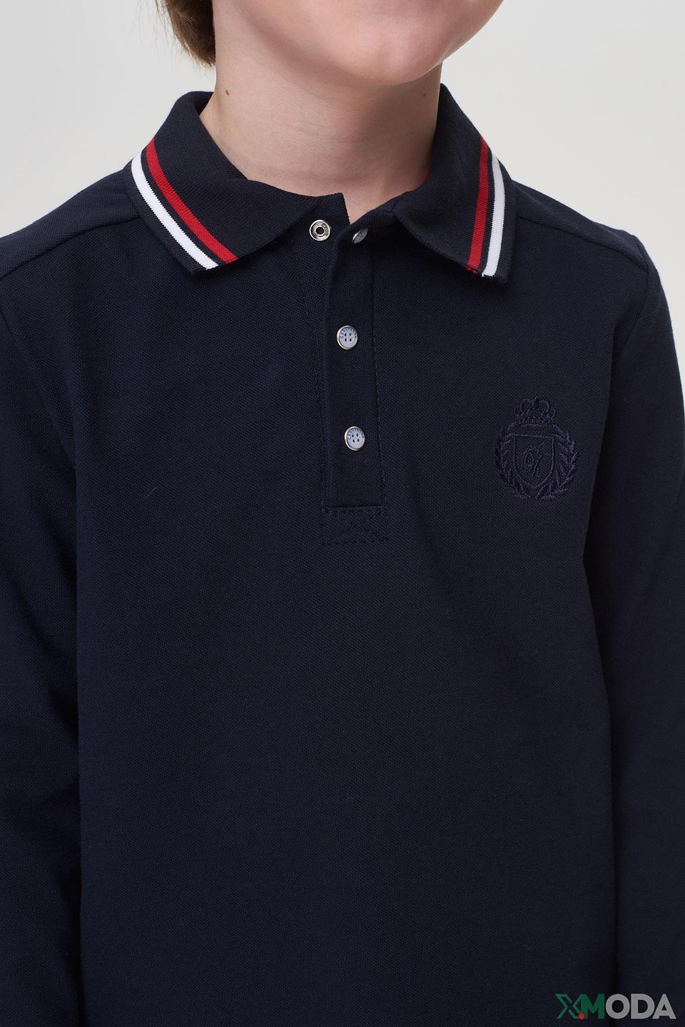 Рубашка-поло Choupette синяя с длинным рукавом