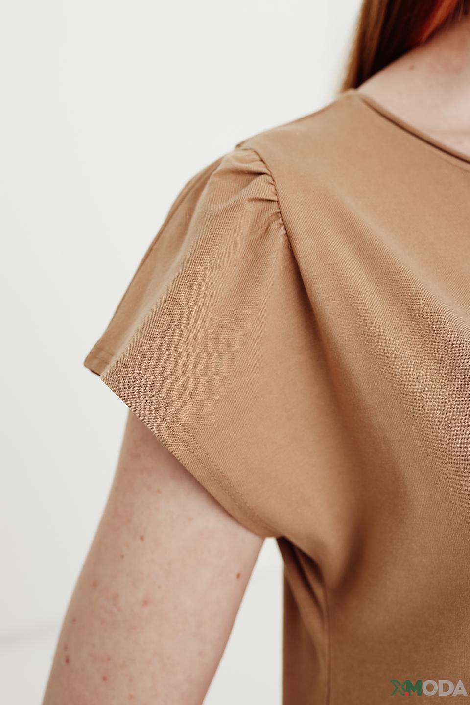 Футболка Taifun с надписью hello бежевая