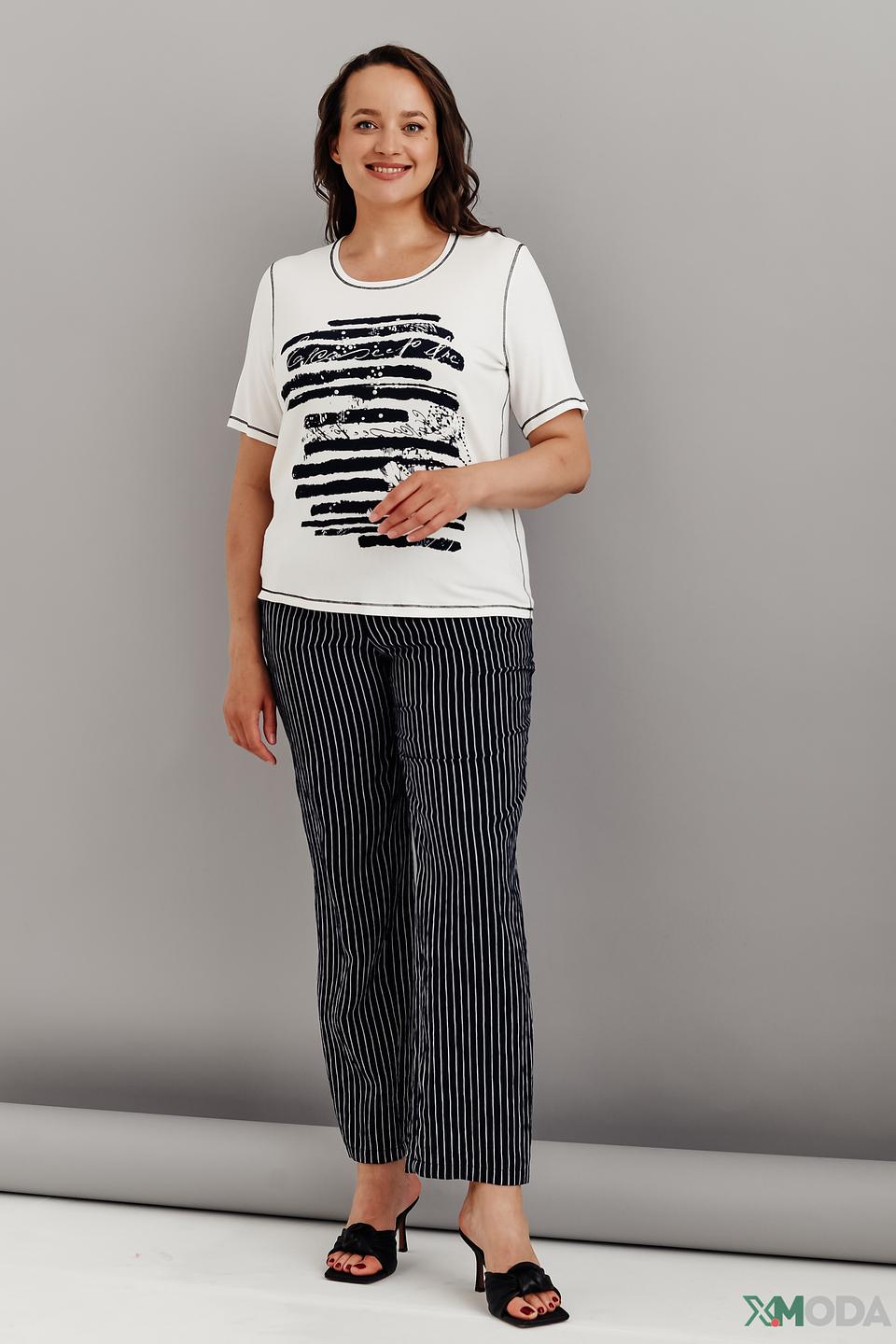 Брюки Barbara Lebek в полоску чёрный