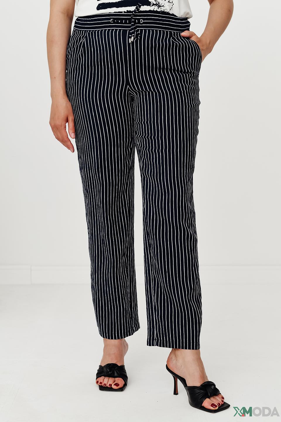 Брюки Barbara Lebek в полоску чёрный