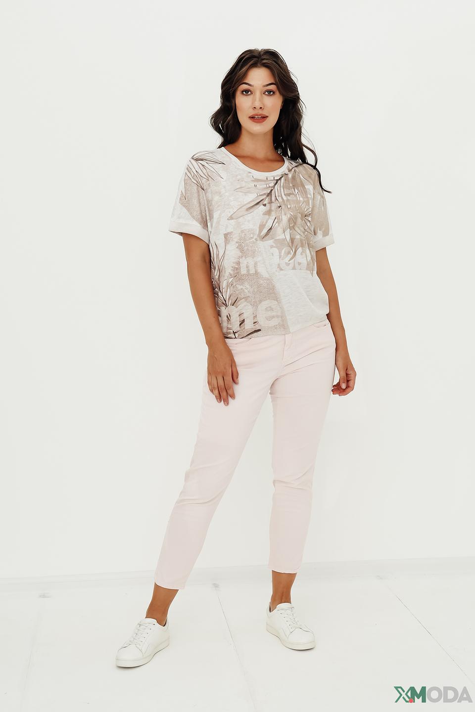 Джинсы Angels с вышивкой светло-розовые