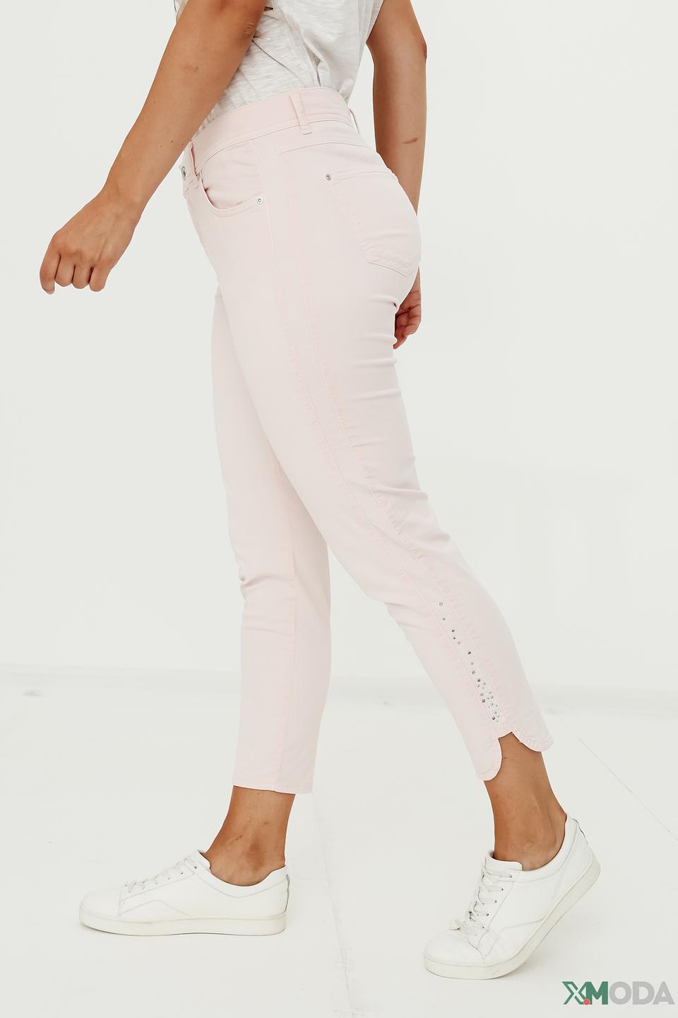 Джинсы Angels с вышивкой светло-розовые