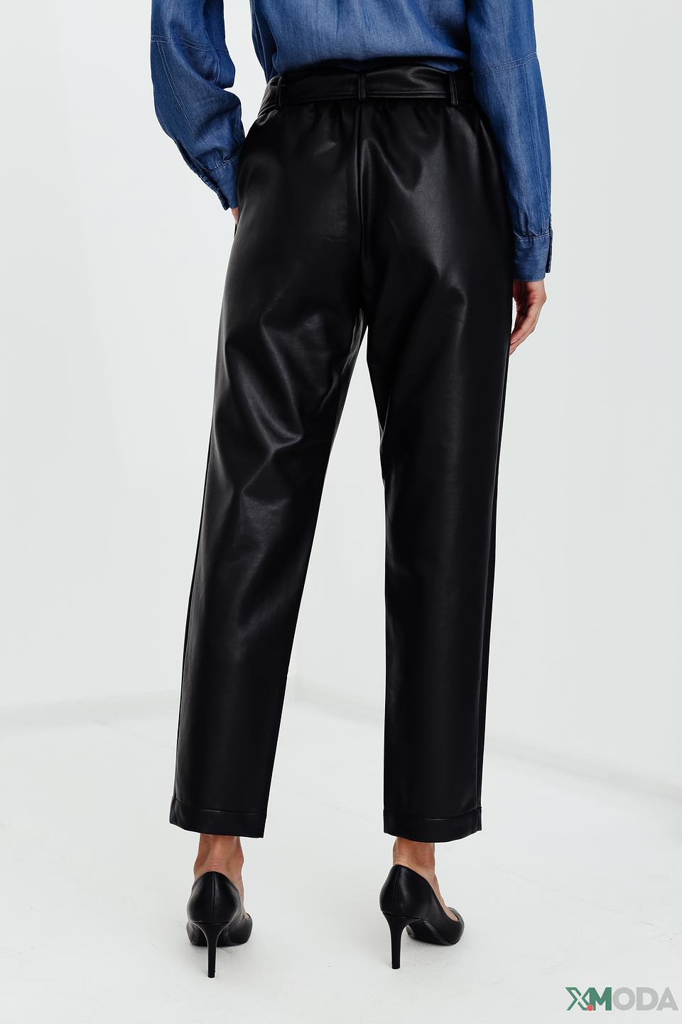 Брюки кожа Pezzo чёрные