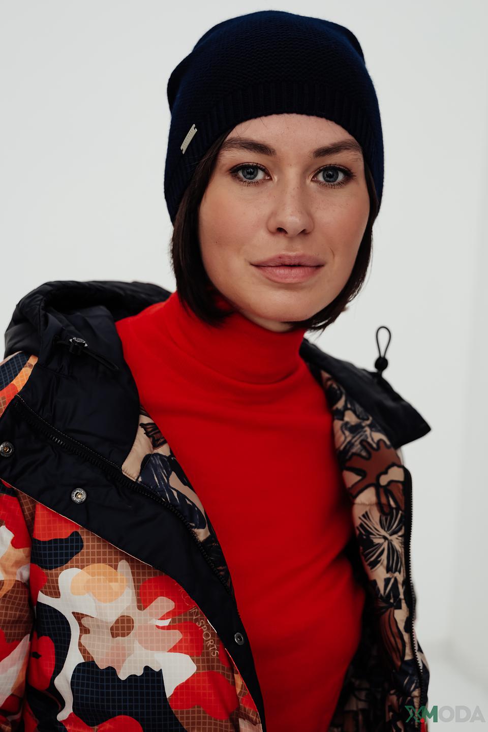 Шапка Seeberger вязаная синяя