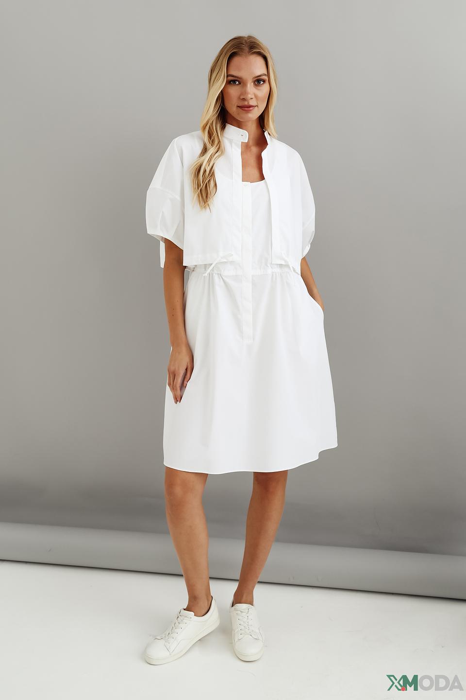 Платье Emporio Armani хлопковое белое