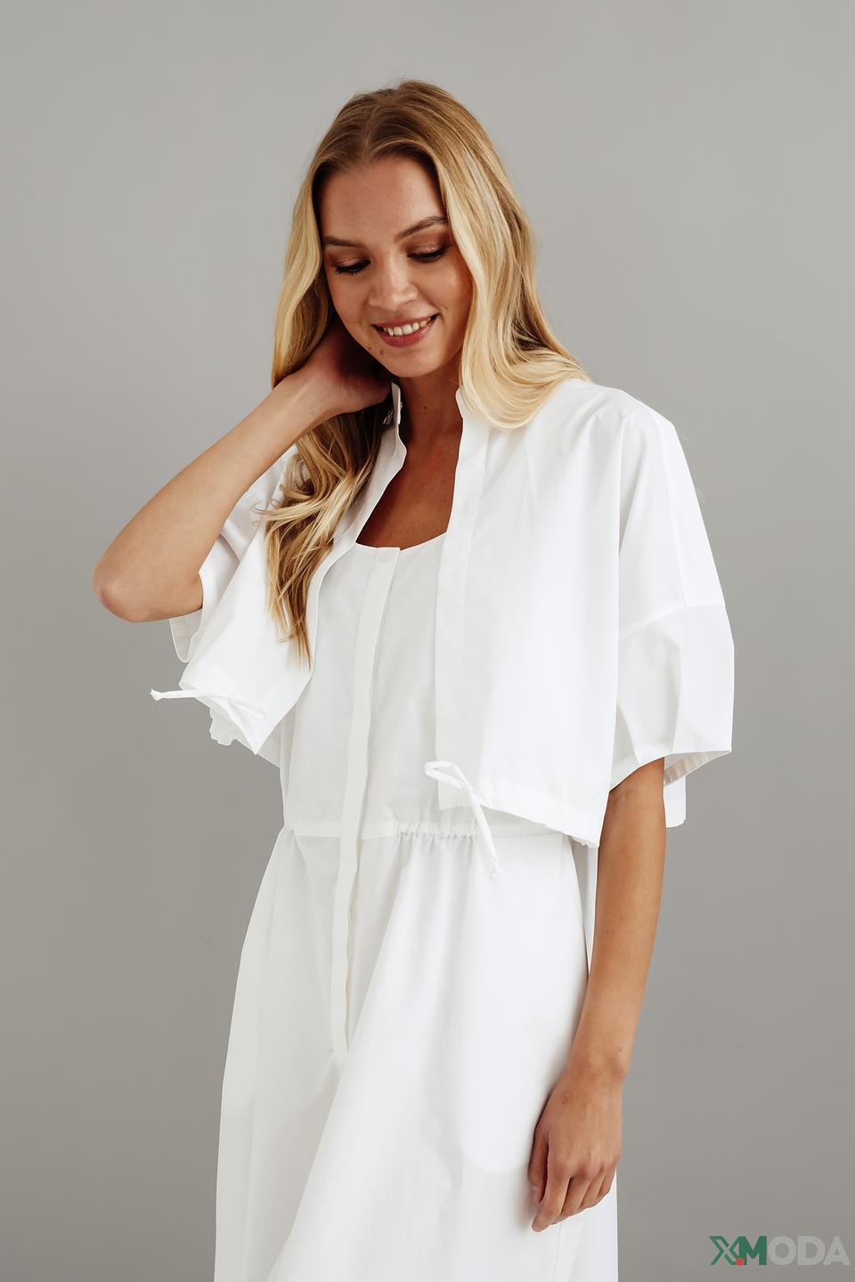 Платье Emporio Armani хлопковое белое