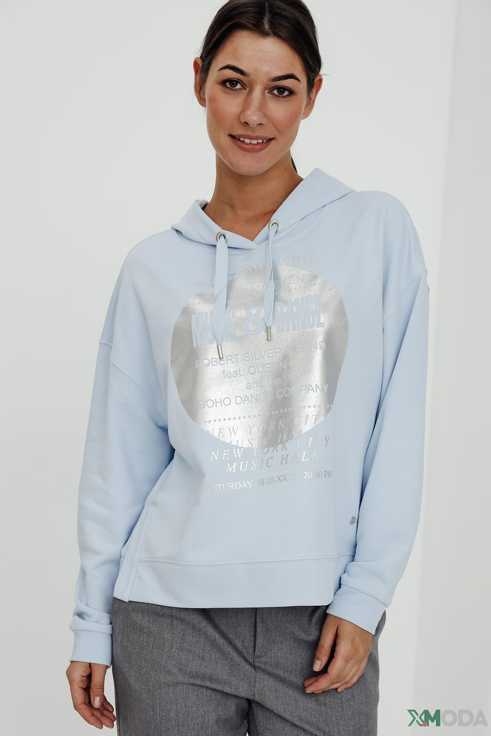 Толстовка Monari светло-голубая с принтом