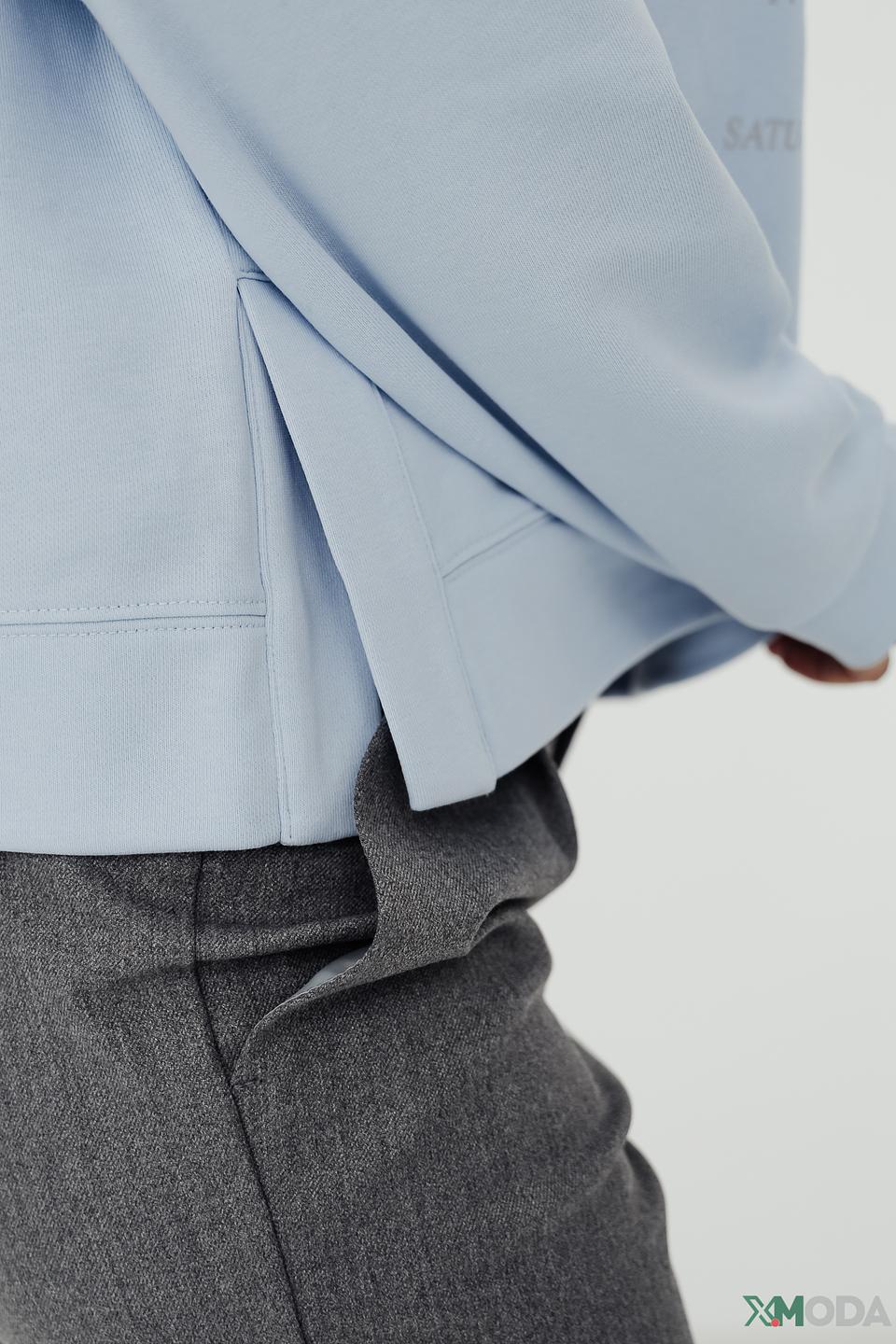 Толстовка Monari светло-голубая с принтом