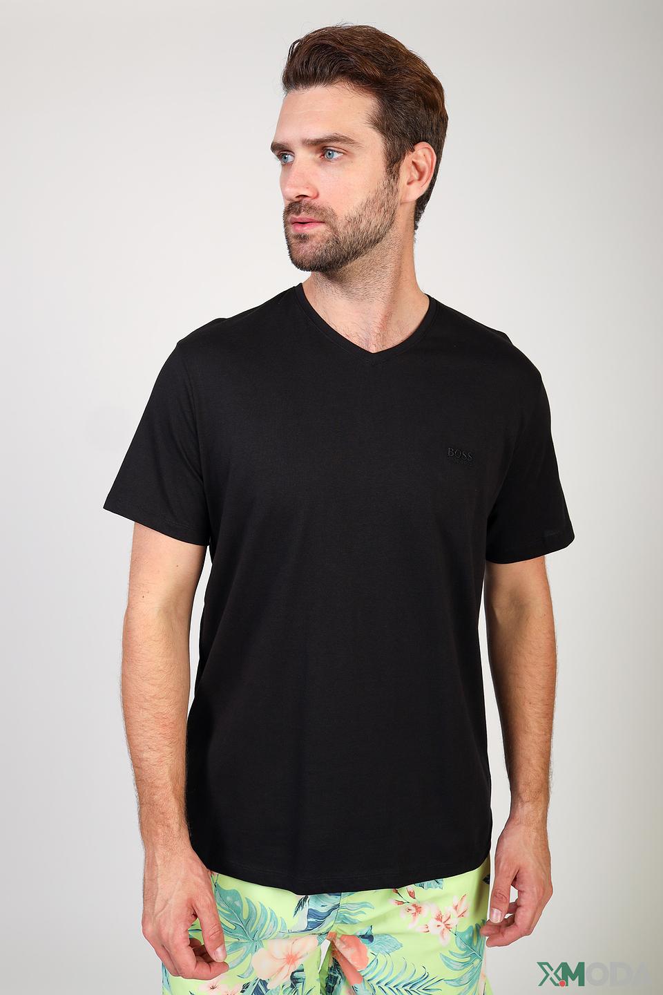 Футболка Boss Business чёрная V-образный вырез
