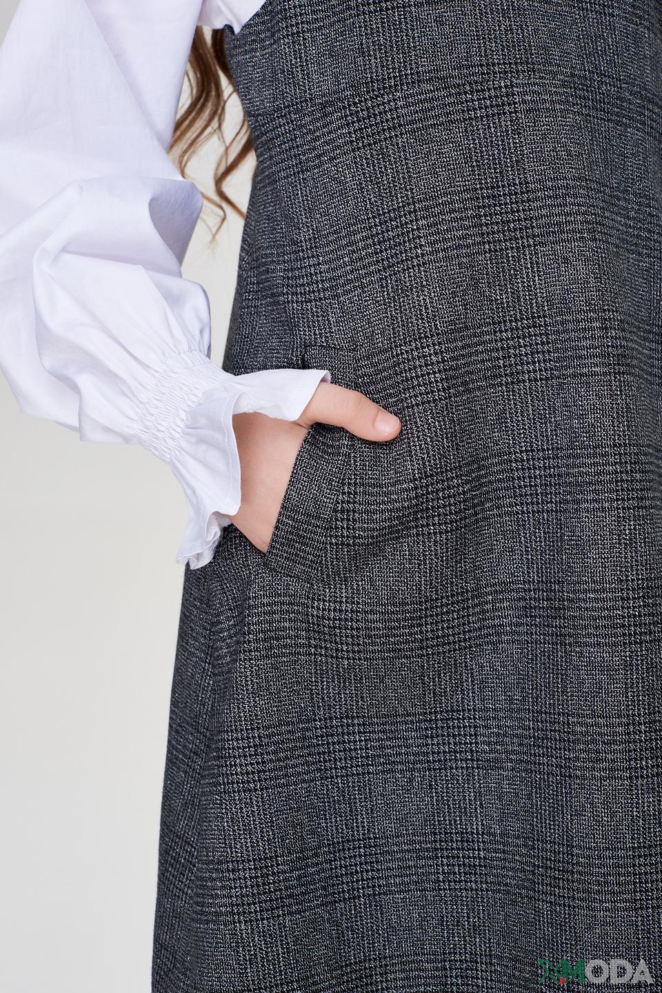 Платье Choupette клетка серое