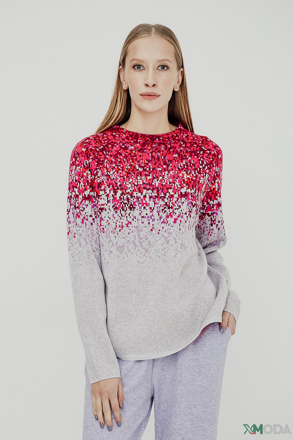 Пуловер Oui с пиксельным принтом