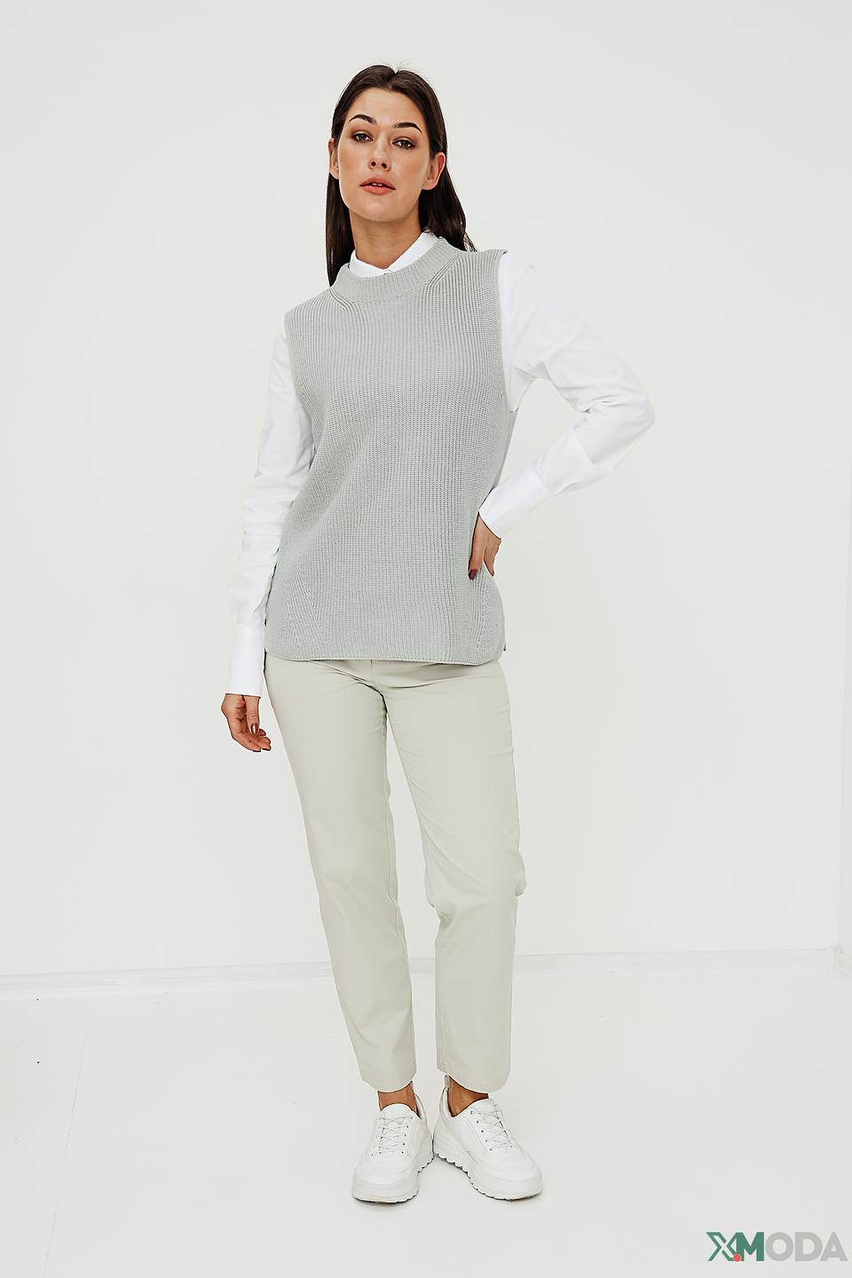 Жилет Lecomte серый вязаный