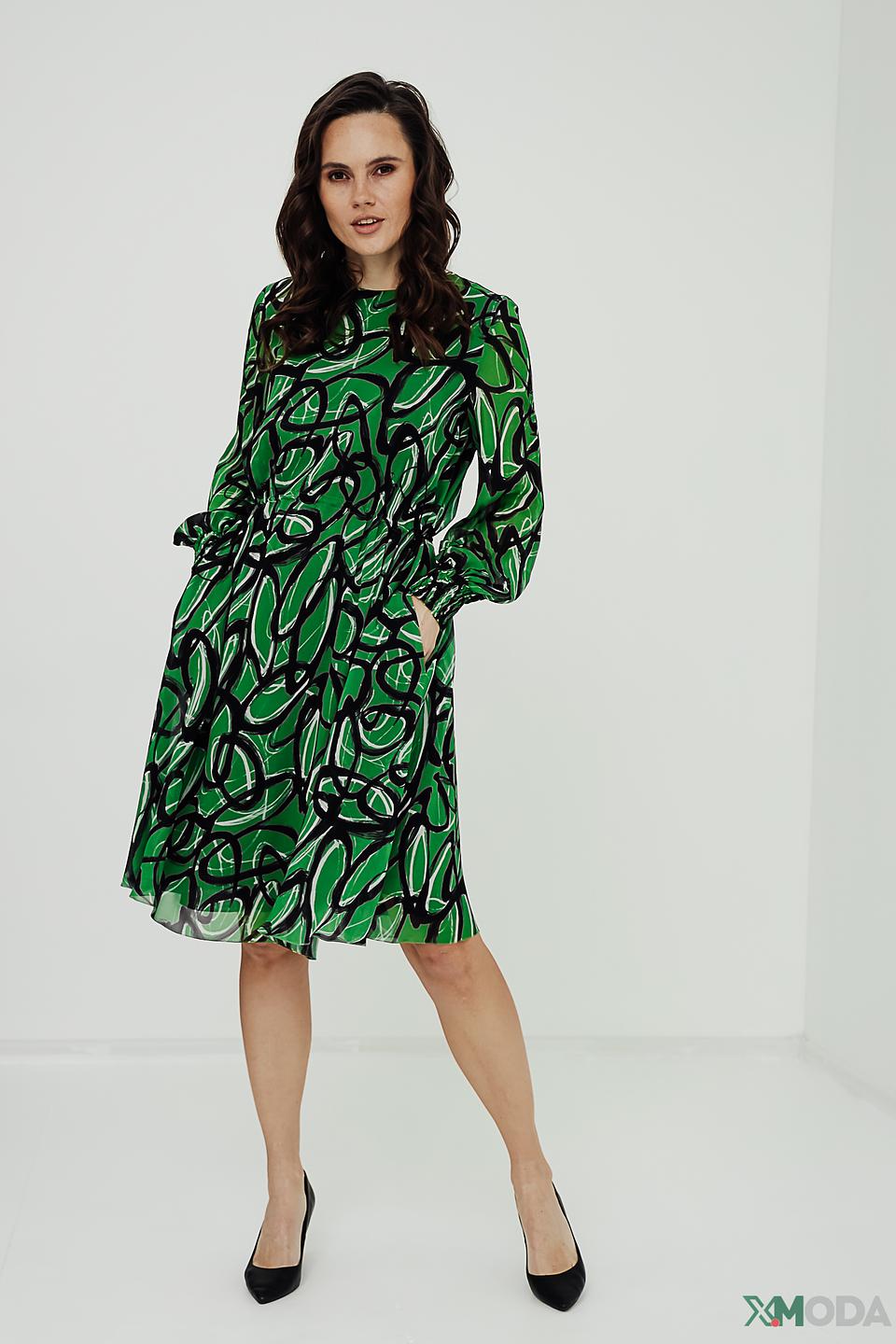 Платье Luisa Cerano с принтом, зелёное