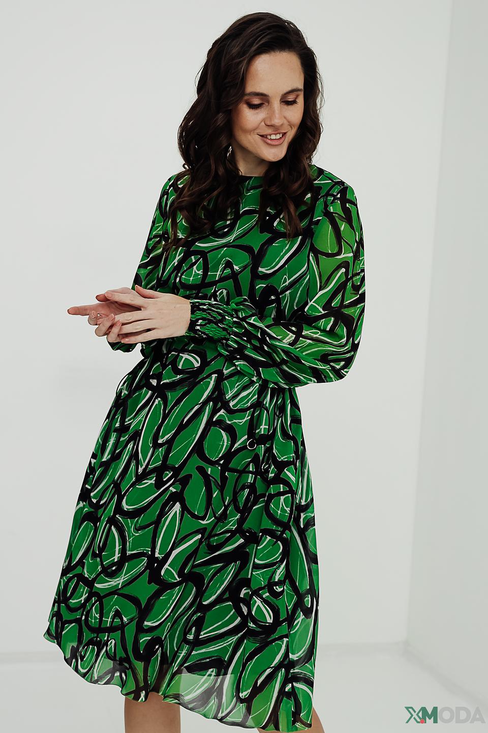 Платье Luisa Cerano с принтом, зелёное