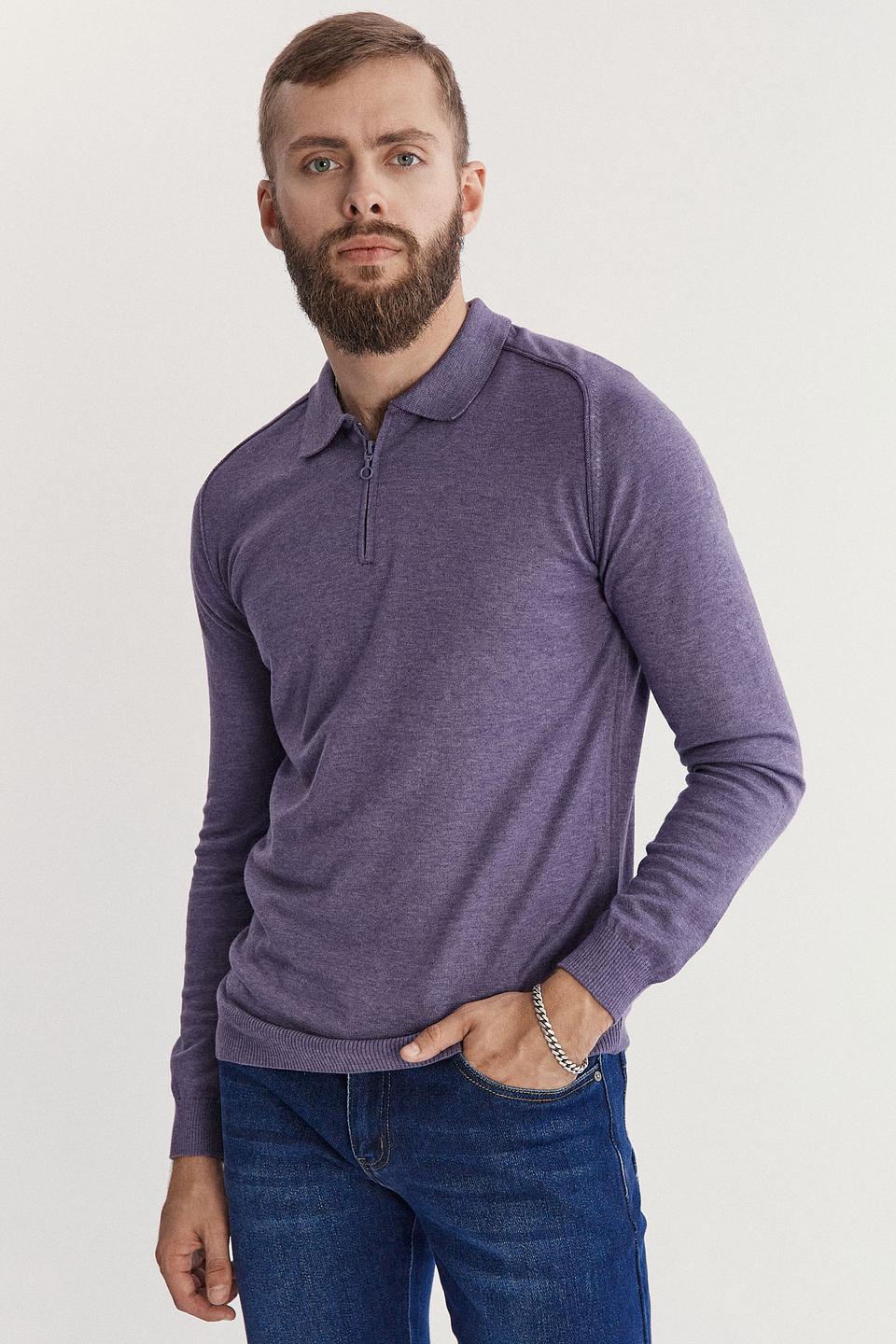 Поло John Trigger с молнией сиреневый