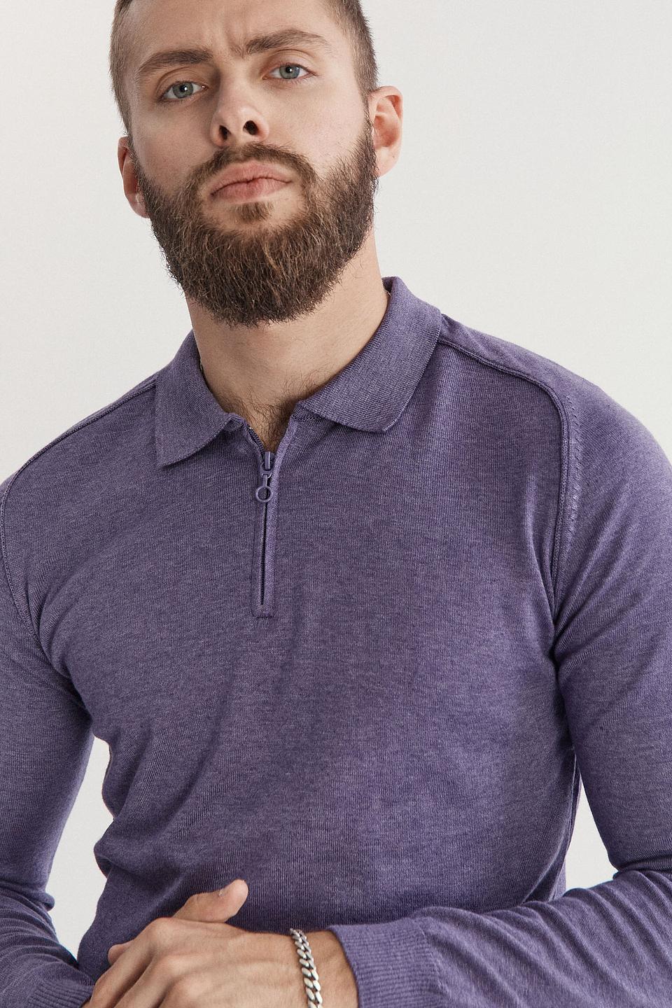Поло John Trigger с молнией сиреневый