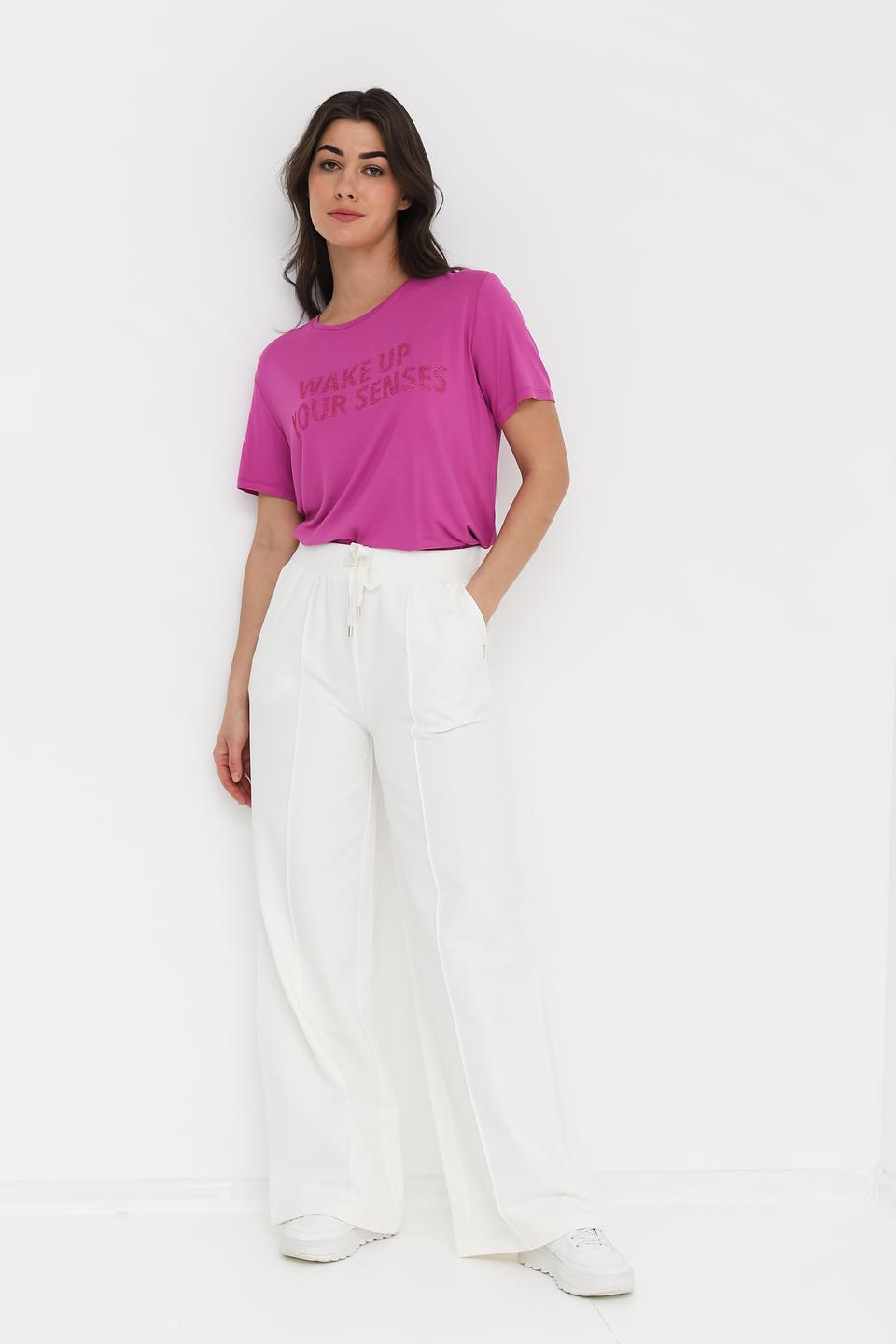 Футболка Patrizia Pepe фуксия с принтом