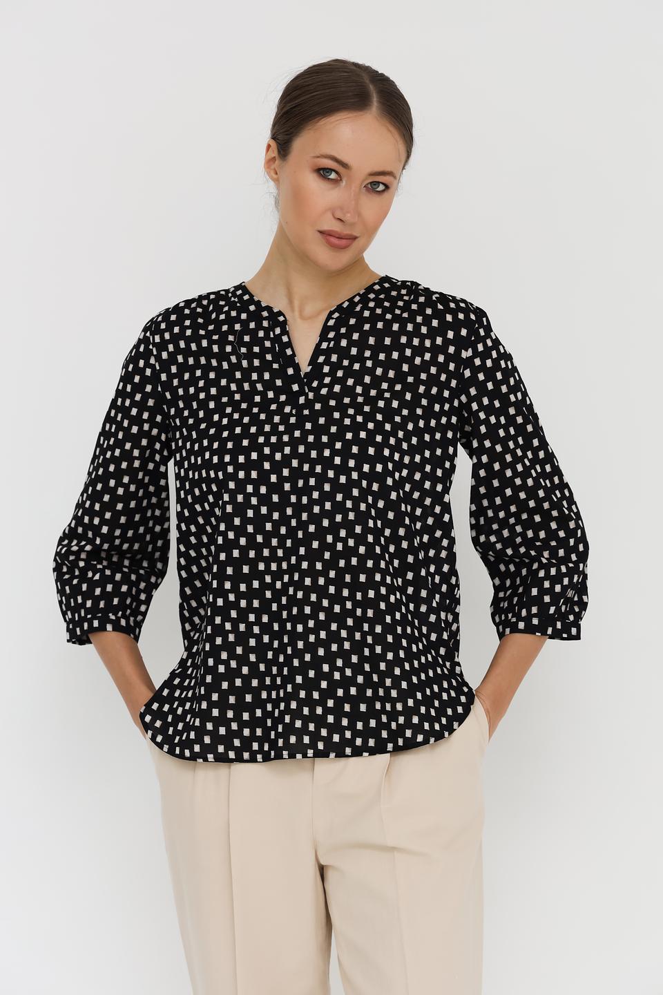 Блуза Taifun с принтом чёрно-белый