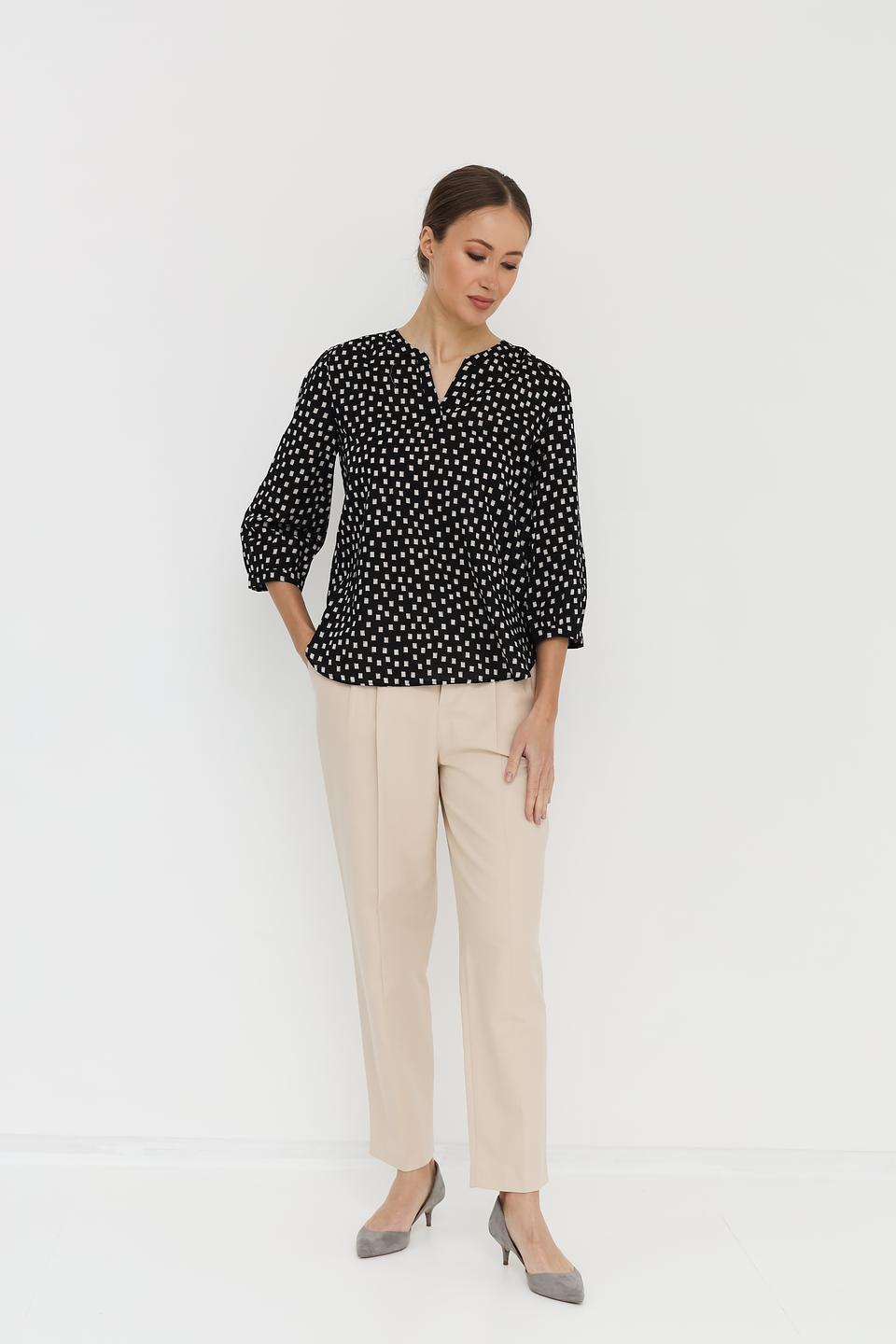 Блуза Taifun с принтом чёрно-белый