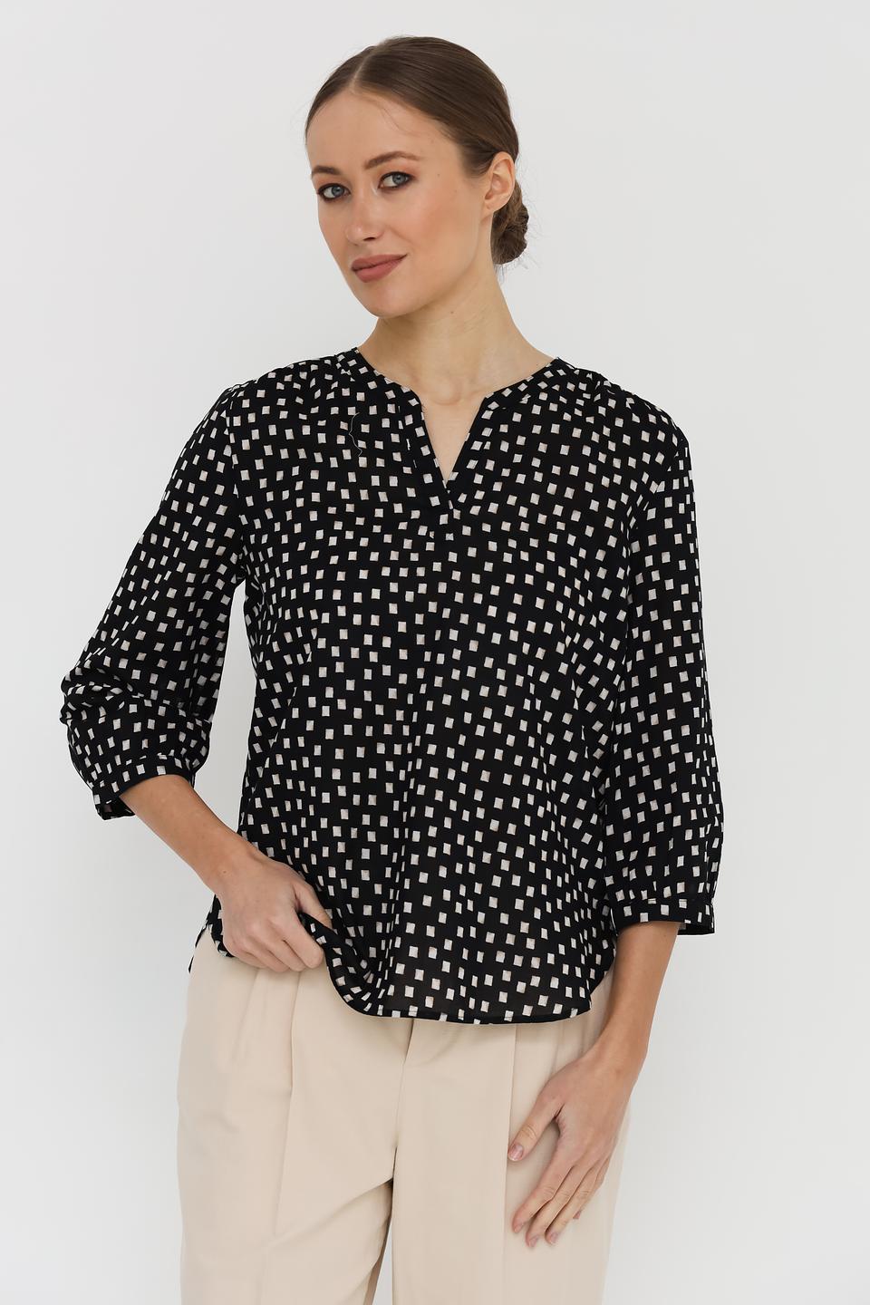 Блуза Taifun с принтом чёрно-белый