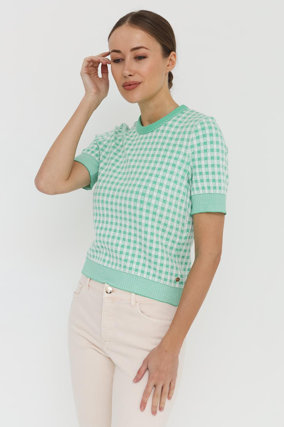 Пуловер Marc Cain в клетку мятный