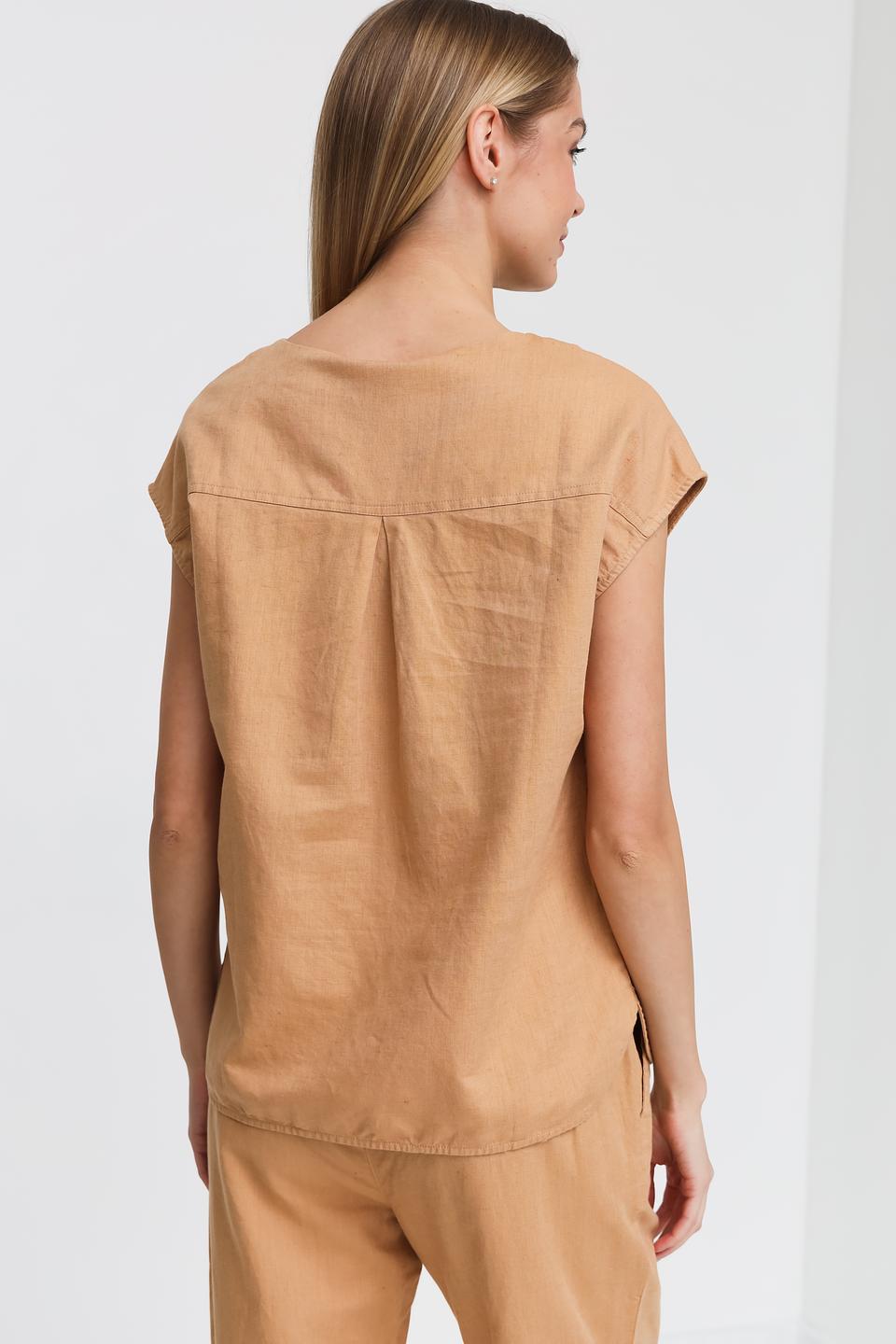 Блуза Pezzo с рукавами-воланами бежевая