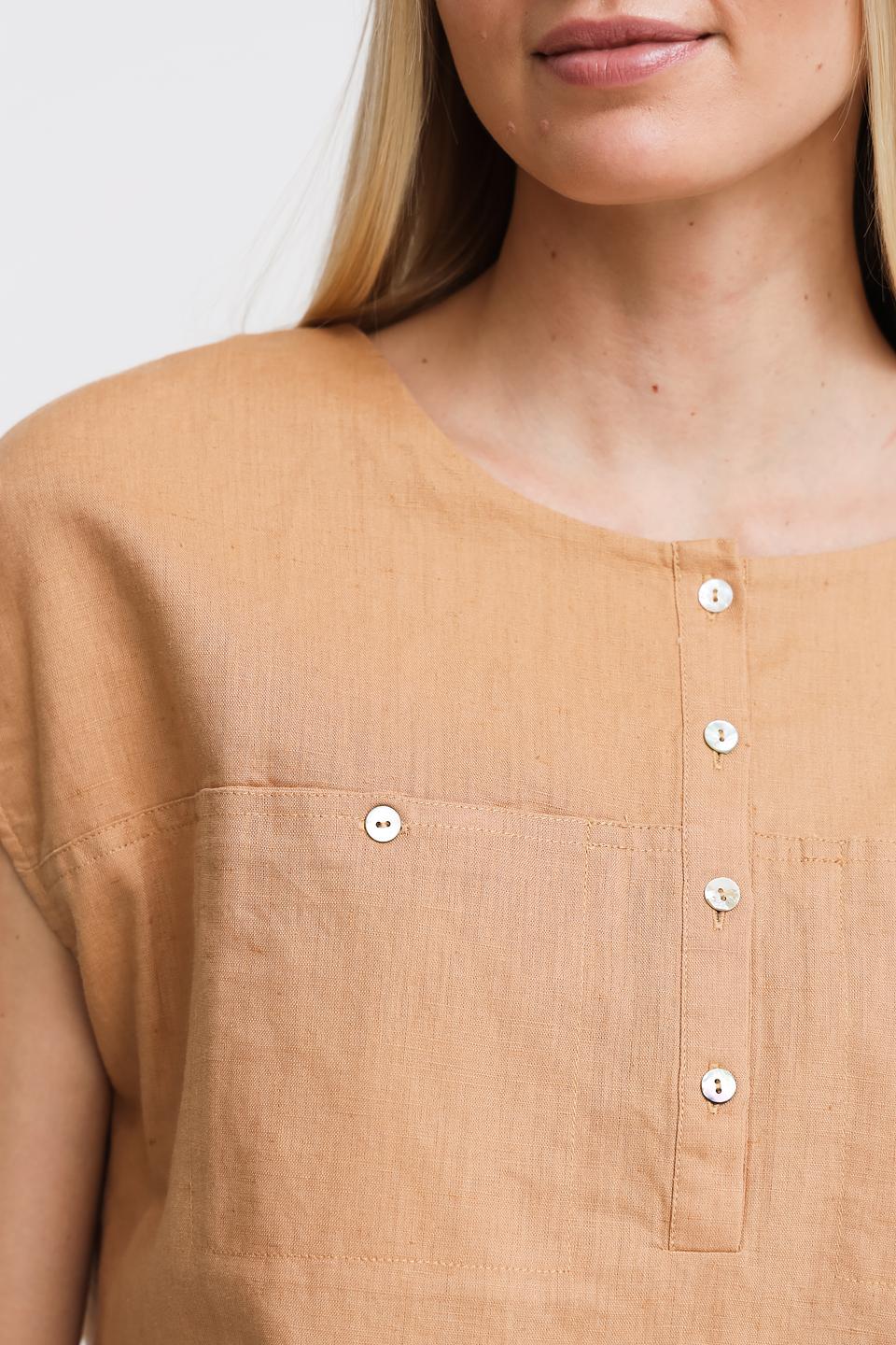 Блуза Pezzo с рукавами-воланами бежевая