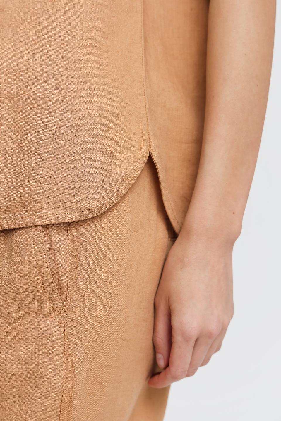 Блуза Pezzo с рукавами-воланами бежевая