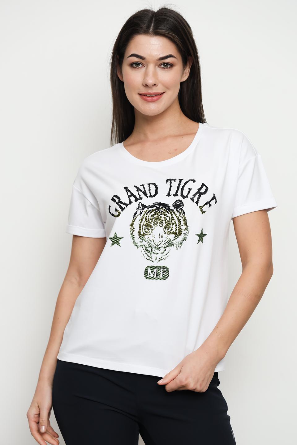 Футболка Margittes с тигром белый