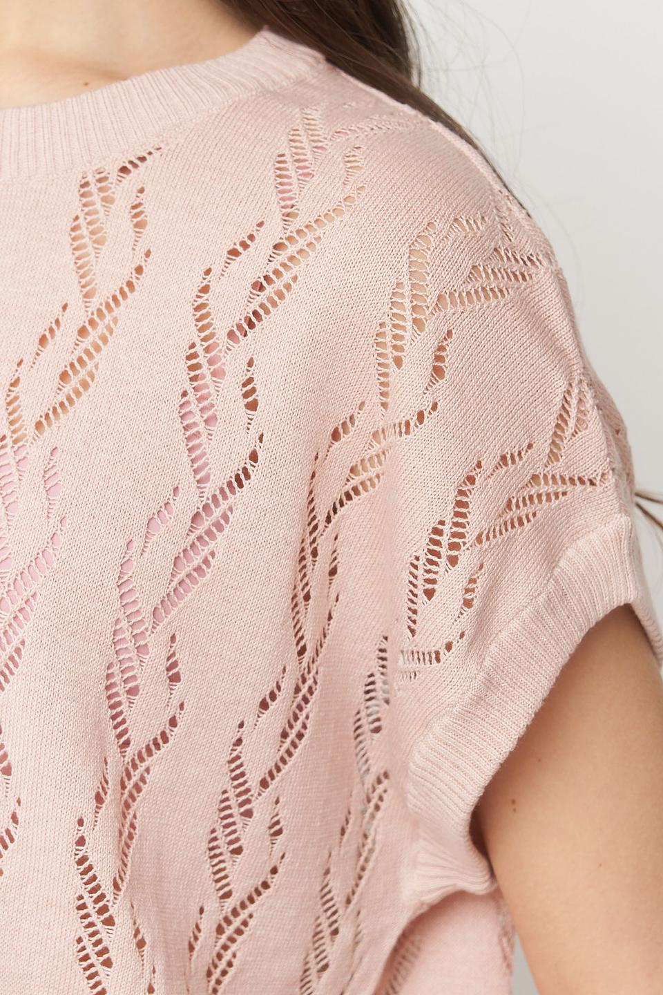 Джемпер VAY с ажурной вязкой бежевый