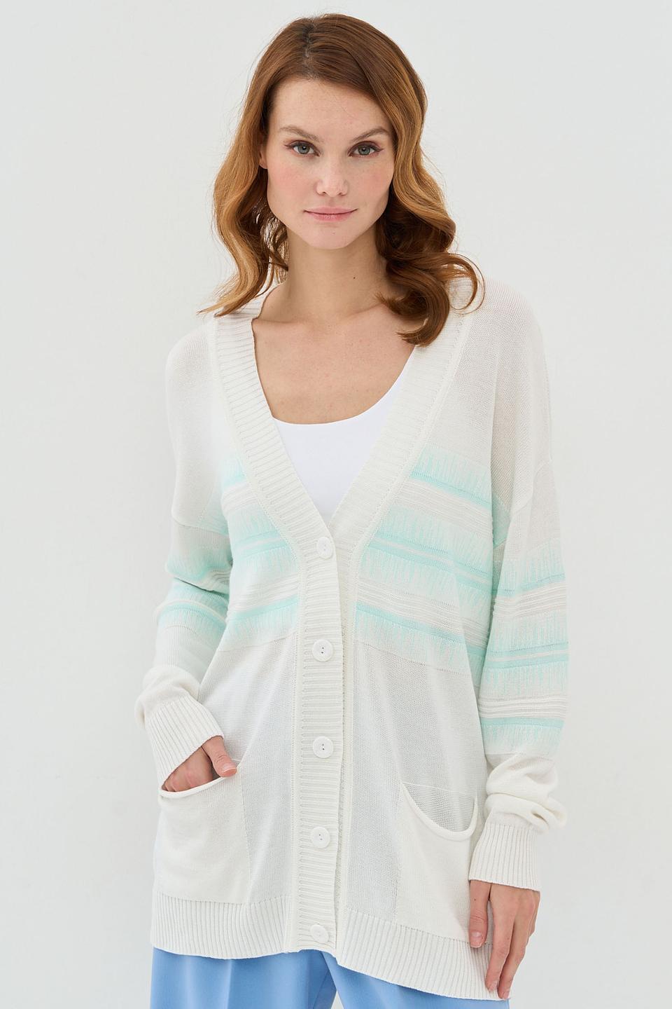 Кардиган BE YOU в полоску кремовый