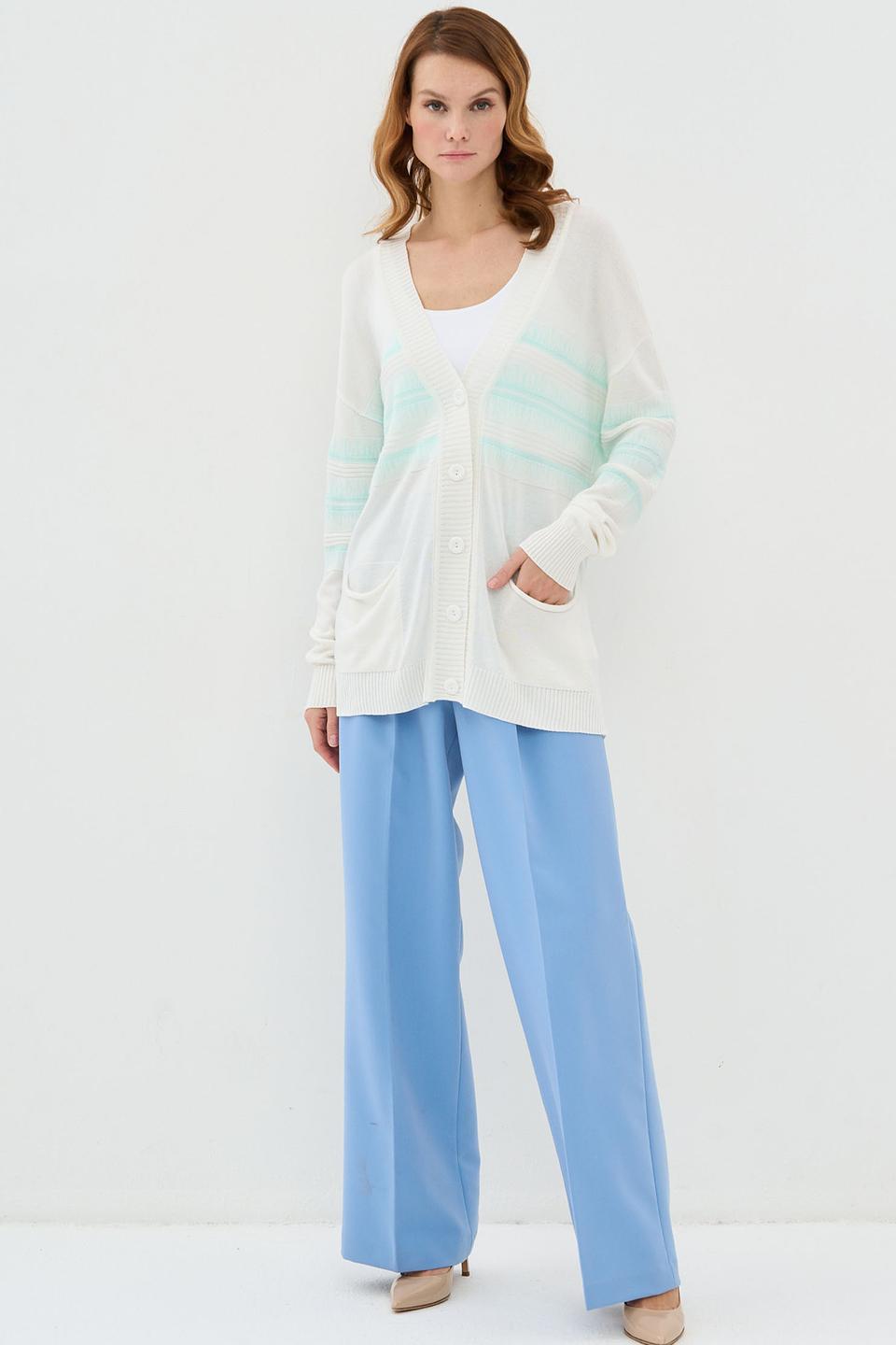 Кардиган BE YOU в полоску кремовый