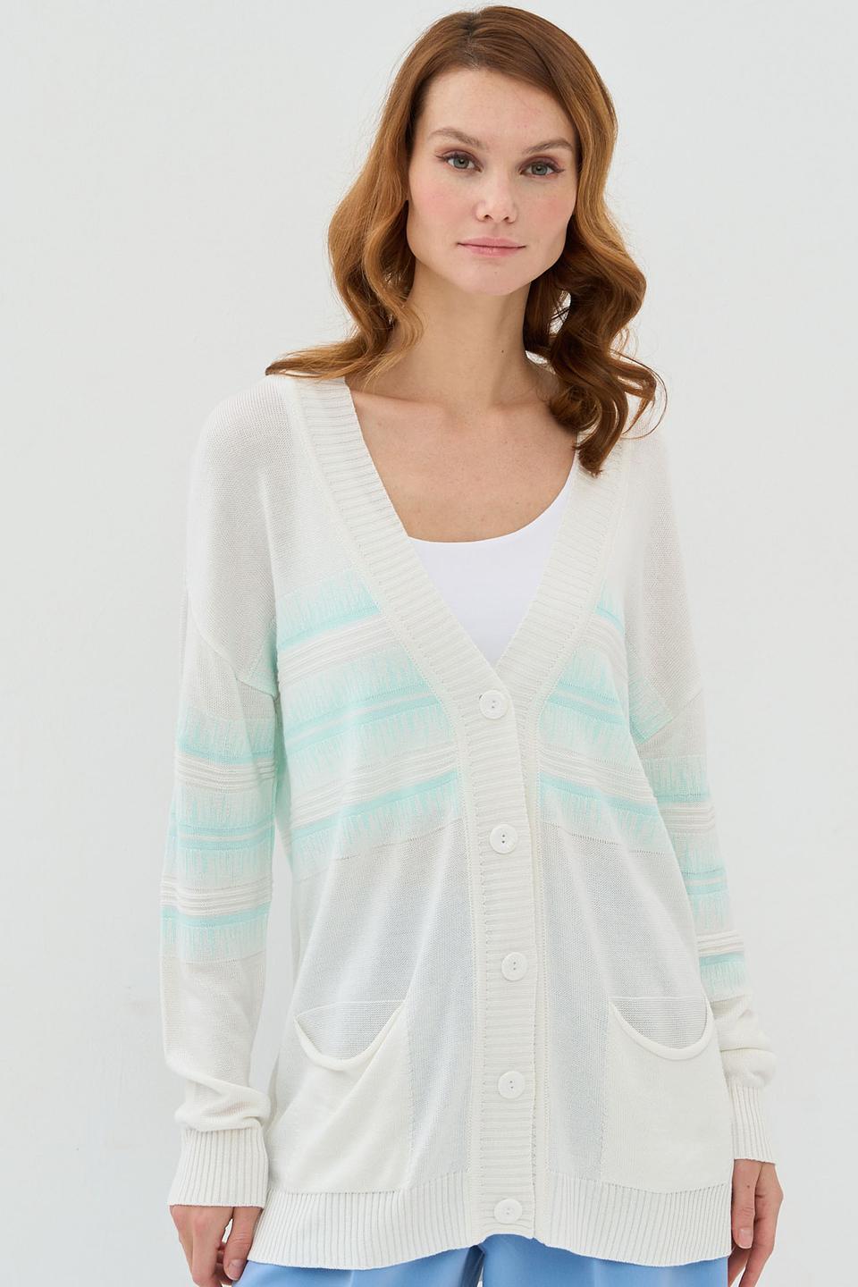 Кардиган BE YOU в полоску кремовый