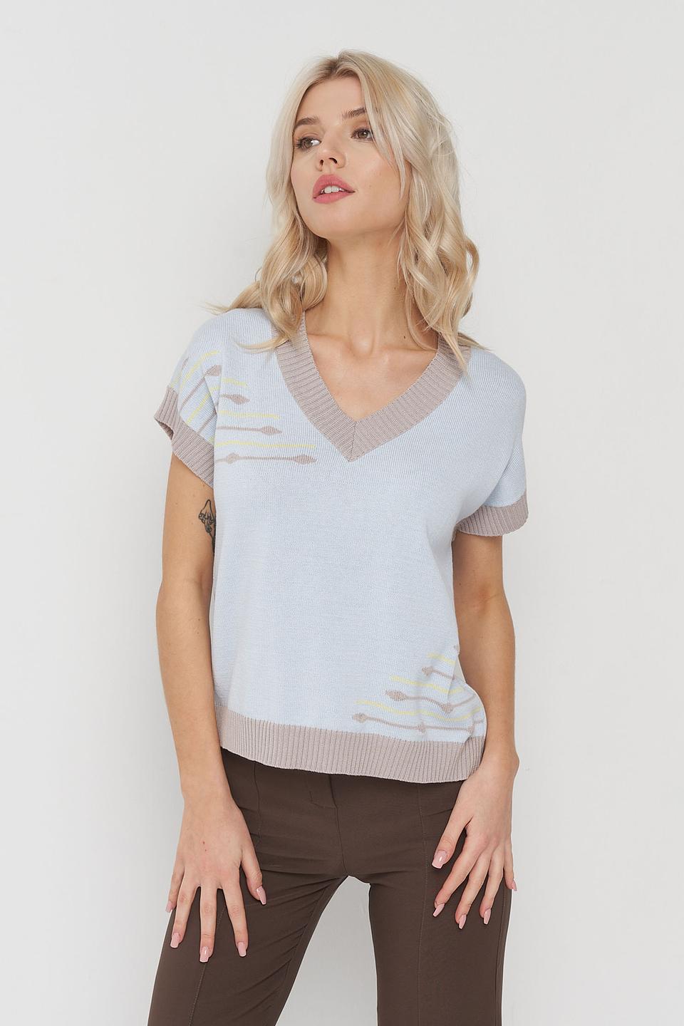 Джемпер BE YOU с узором голубой