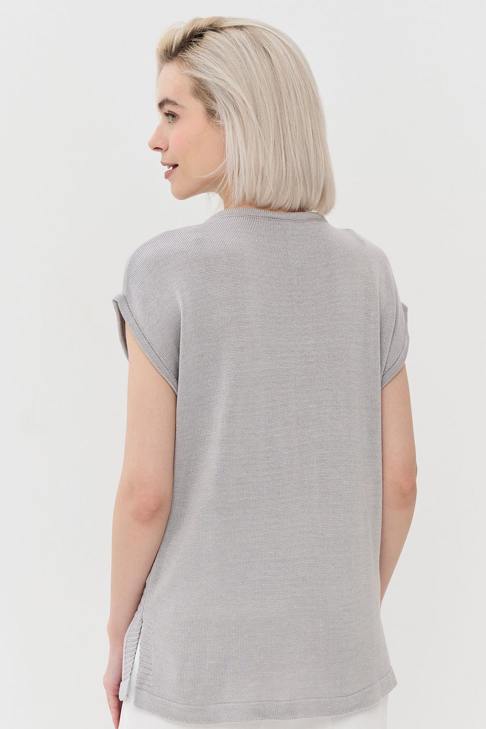 Джемпер NEWVAY с V-образным вырезом серый