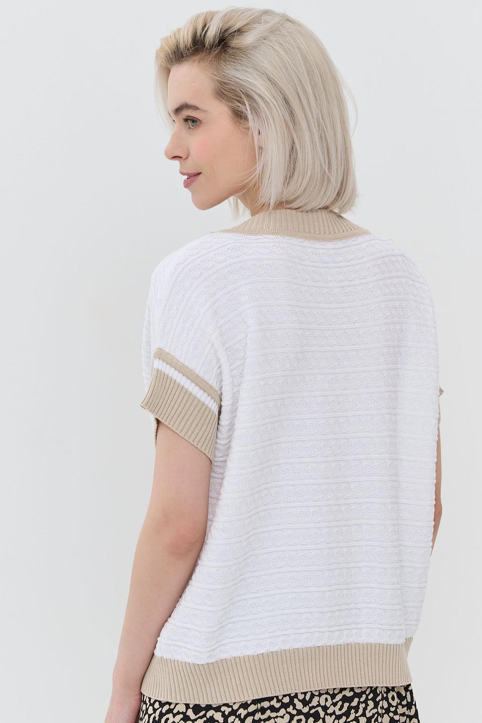 Джемпер NEWVAY с полоской бежевый