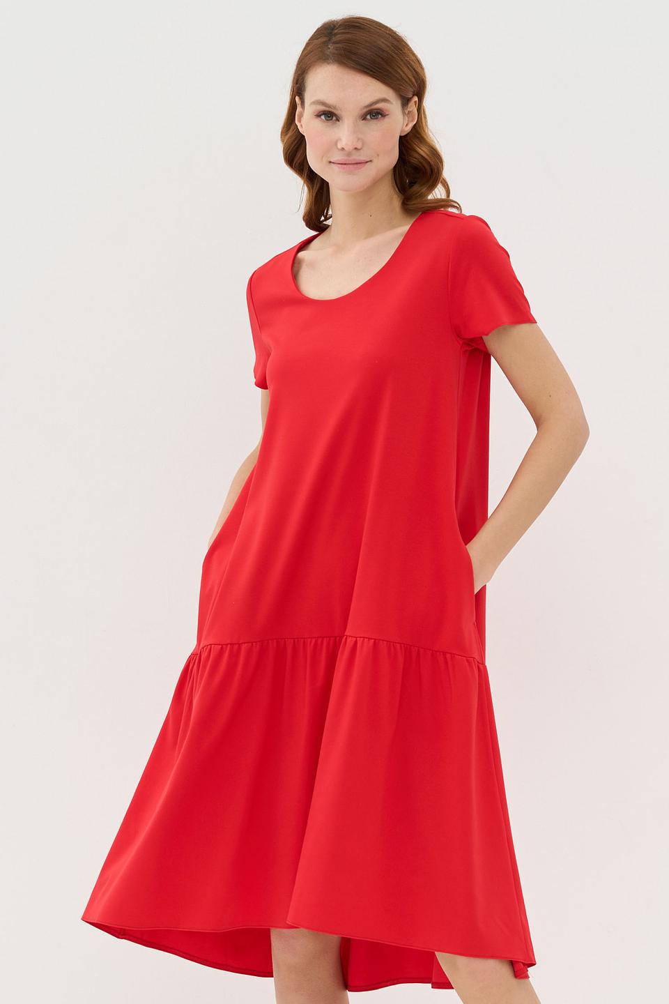 Платье VAY красное с юбкой-солнце