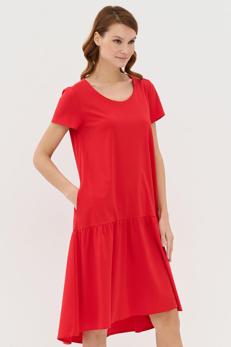 Платье VAY красное с юбкой-солнце