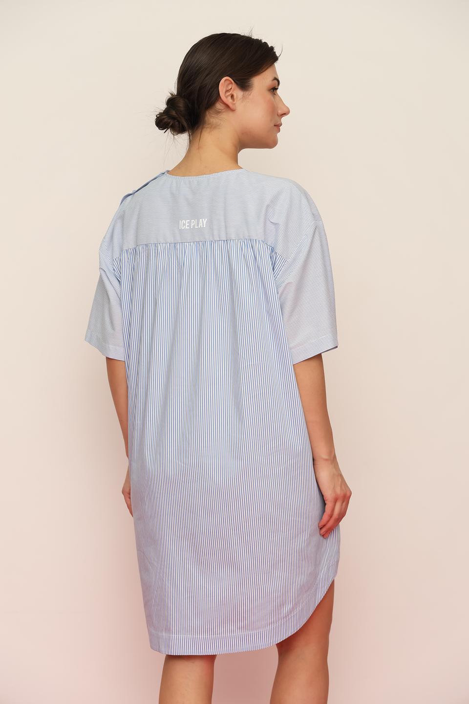 Платье Ice Play в полоску голубое