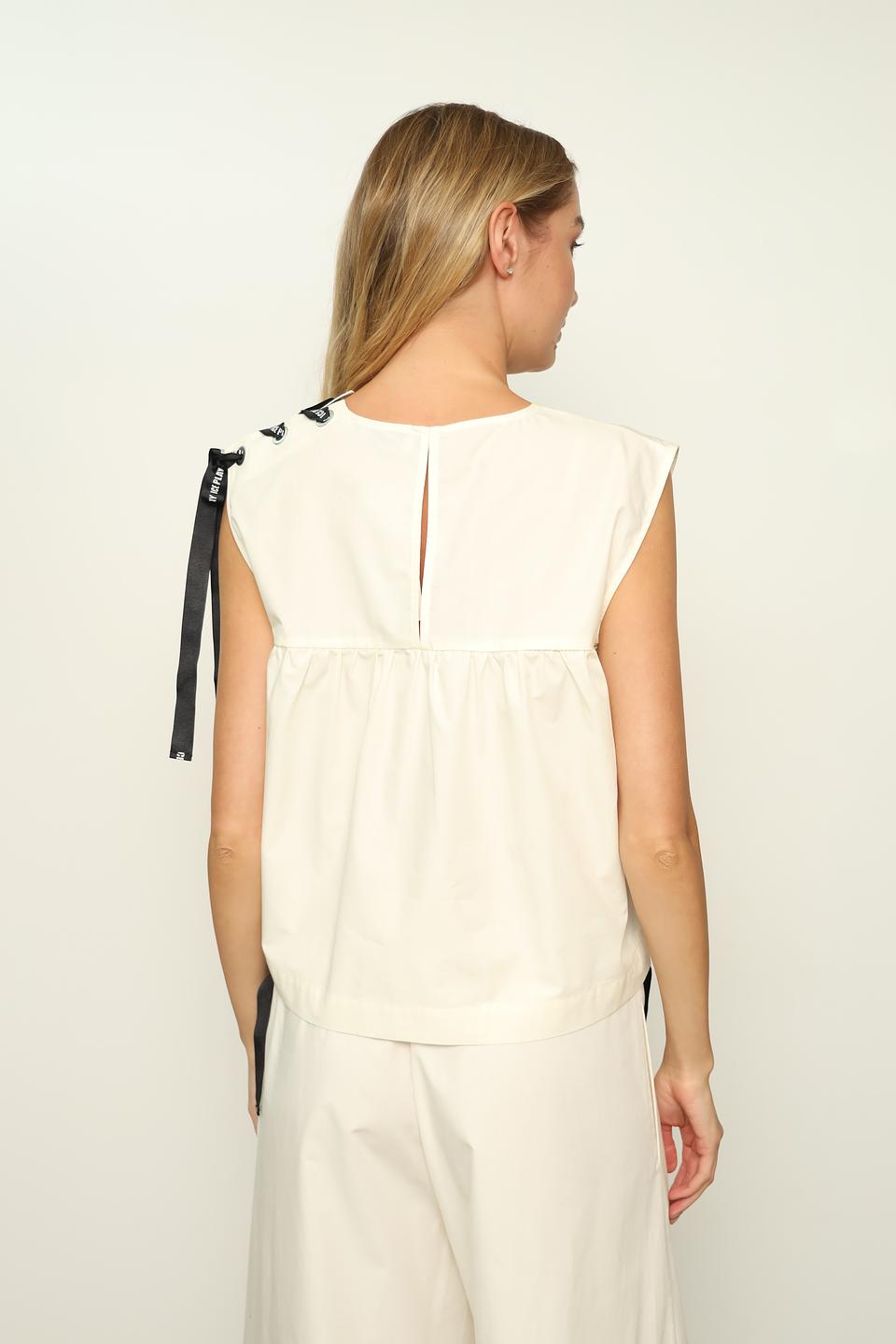 Топ Ice Play женский с лентами кремовый