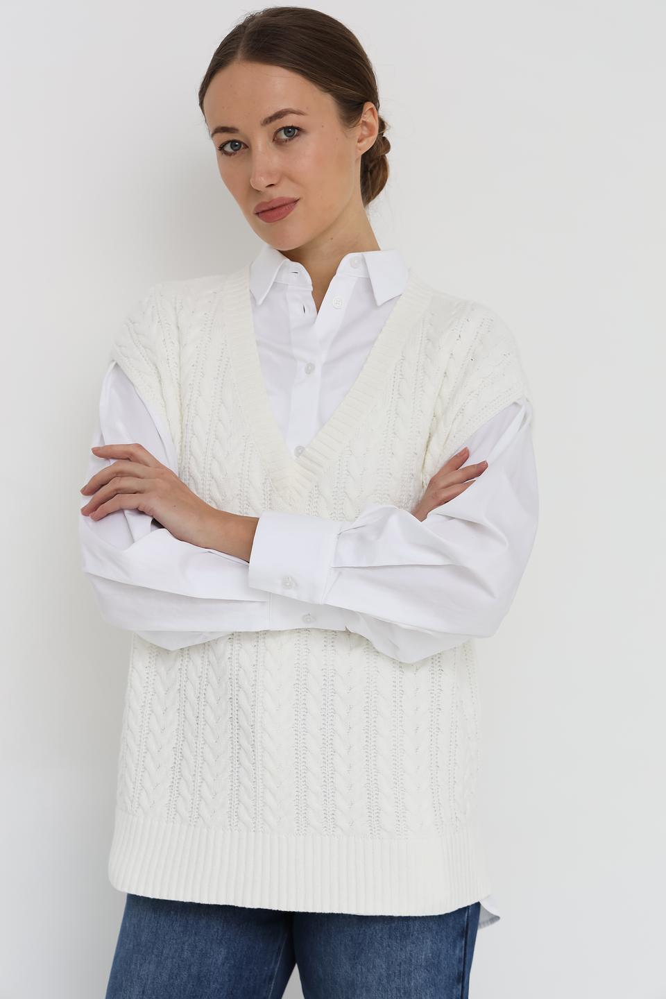 Жилет Pezzo вязаный молочный