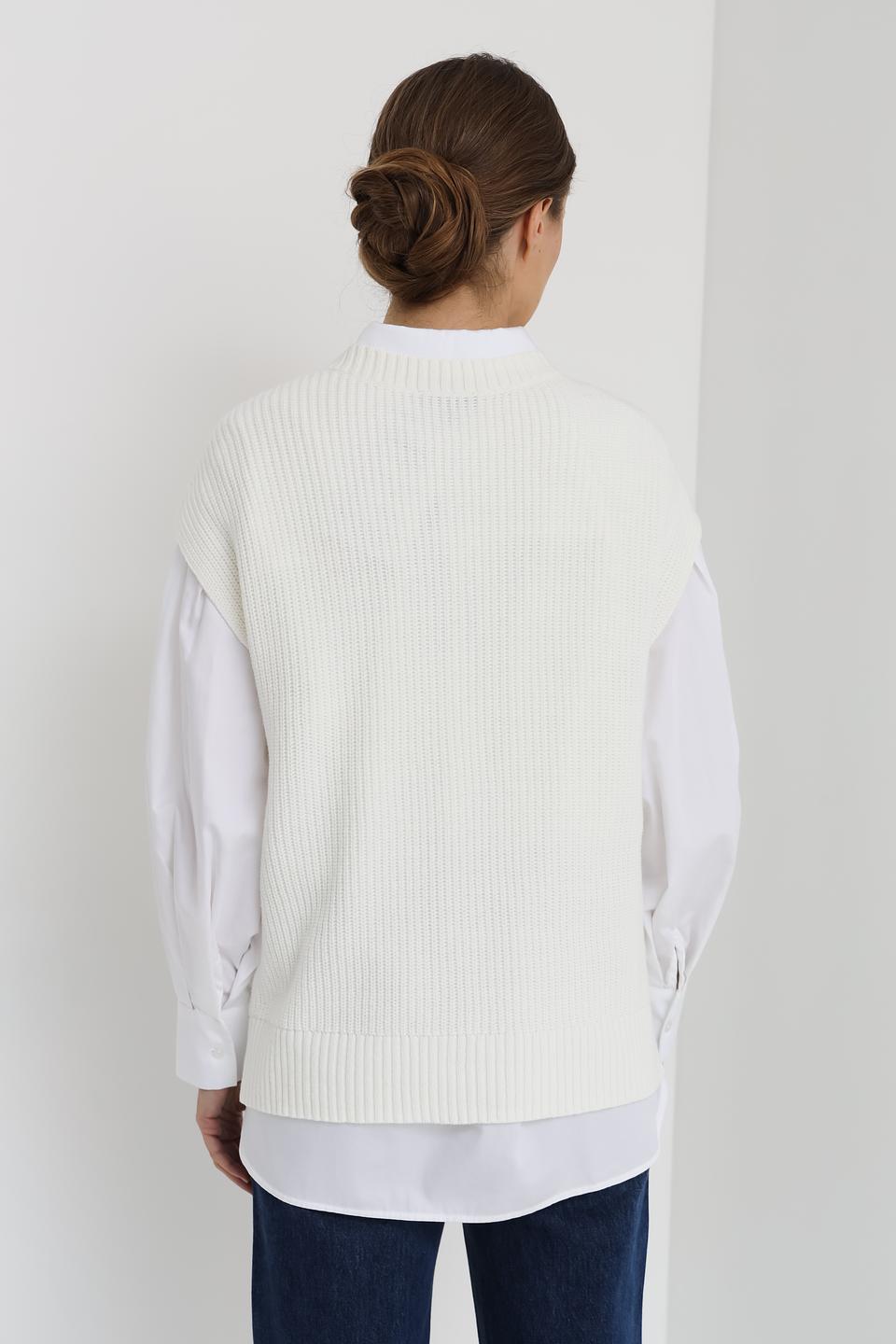 Жилет Pezzo вязаный молочный