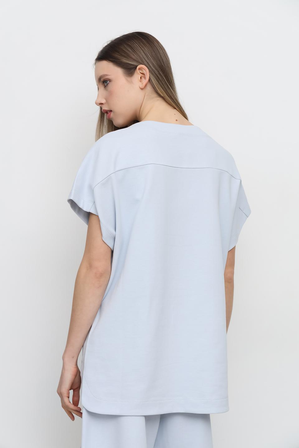 Футболка Emporio Armani голубая оверсайз