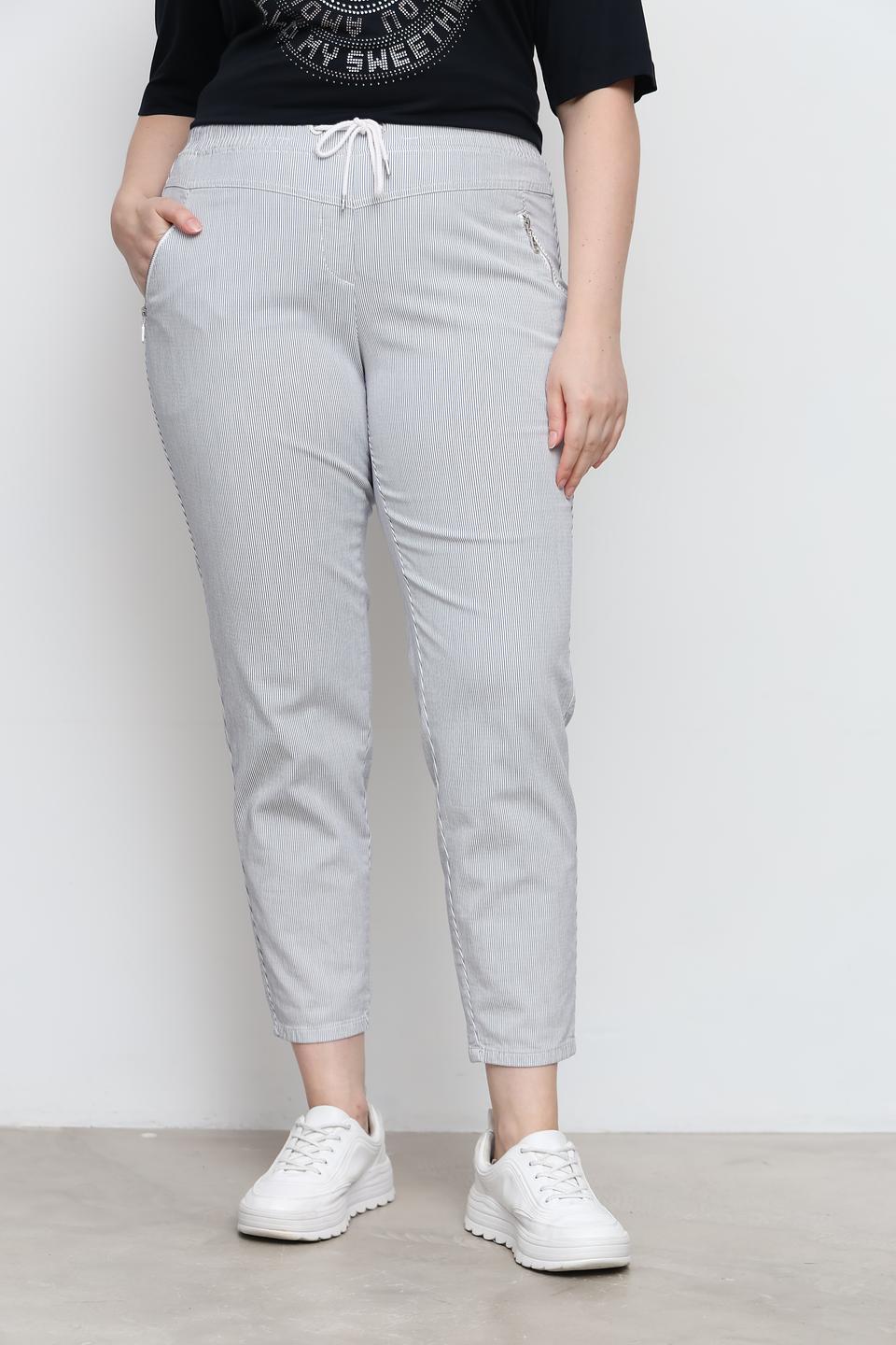 Брюки Toni collection в полоску серые